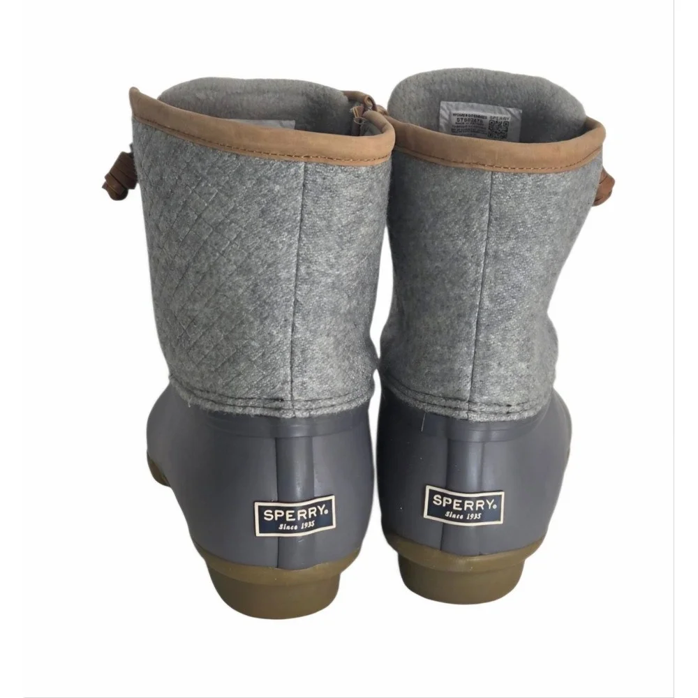 Sperry Women's Saltwater‎ Wool Rubber Grey Duck Boots Rain Boots Women's Size 11